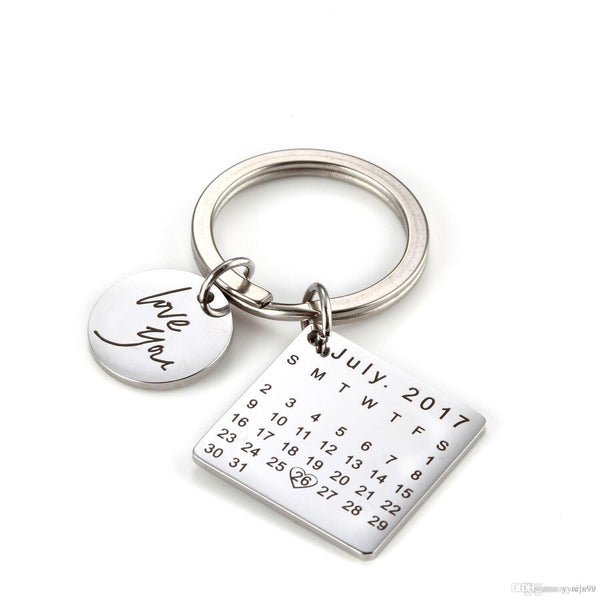 Custom Engraved Date Keychain - thependint