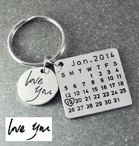 Custom Engraved Date Keychain - thependint