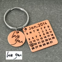 Custom Engraved Date Keychain - thependint