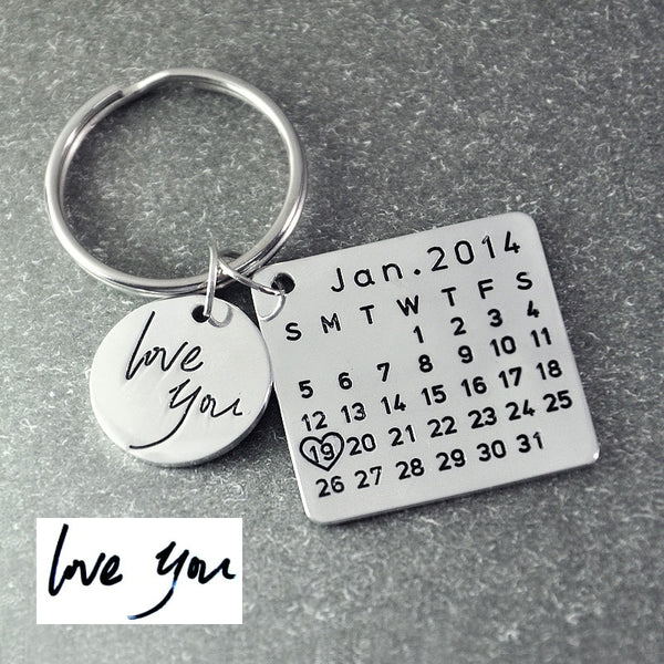 Custom Engraved Date Keychain - thependint